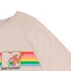 Women's MTV Long Sleeve Raglan Sweatshirt - Nostalgic 90s 'I Want My MTV' Print - Casual Raw Edge Fleece Pullover - 4 of 4