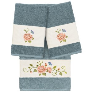 Linum Home Textiles 100% Turkish Cotton REBECCA Embellished Towel Set - 1 of 4