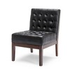 Faux Leather Contemporary Accent Chair with Tufted Waffle Stitch - 4 of 4