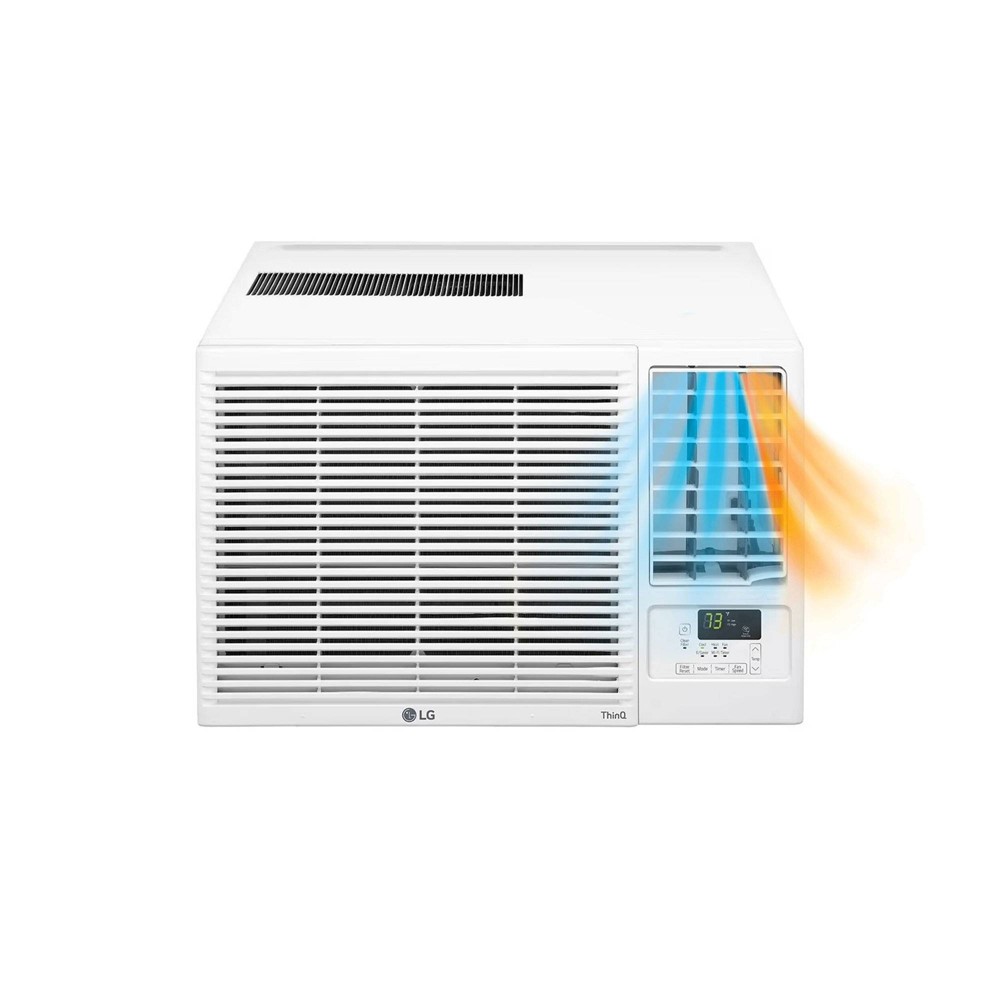 LG Electronics 23000 BTU 230V Window-Mounted Air Conditioner with 11600 BTU Supplemental Heat Function: 300-500 sq. ft., 2 Speeds, 115V, White