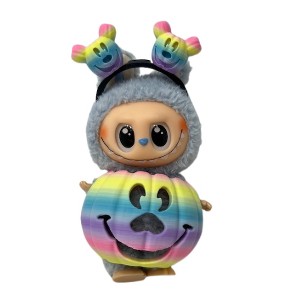Pastel Pumpkin Costume Outfit for 17.5 Labubu Dolls - 1 of 4