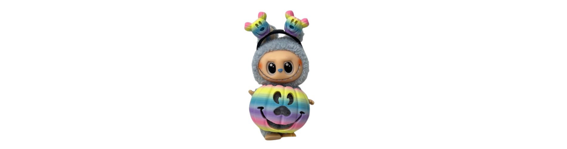 Pastel Pumpkin Costume Outfit for 17.5 Labubu Dolls