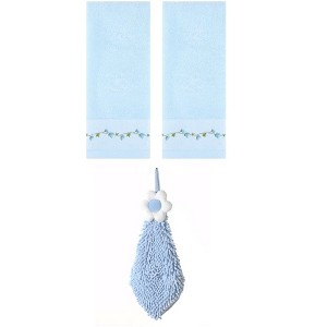 REGALWOVEN 3 Pcs Floral Soft Absorbent Hand Towel for Bathroom Kitchen - 1 of 4