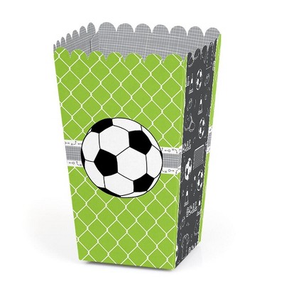 Big Dot of Happiness Goaaal - Soccer - Baby Shower or Birthday Party Favor Popcorn Treat Boxes - Set of 12