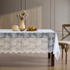 HLC.ME Jolene Floral Patterned Scalloped Tablecloth, Lace Fabric Table Cloth for Rectangular Tables, Wrinkle Resistant - 2 of 4