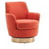 Racxily Orange Teddy Swivel Barrel Chair - 360° Noiseless Swivel Accent Chair, Comfy Reading Armchair for Living Room & Bedroom - 3 of 4