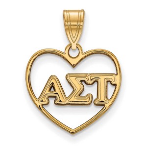 Black Bow Jewelry 14k Yellow Gold Plated Sterling Silver Alpha Sigma Tau Greek Life Pendant - 1 of 3