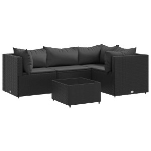vidaXL Patio Lounge Set Black - 1 of 4