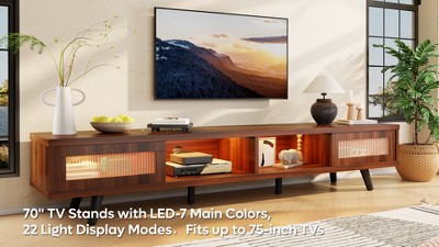 Bestier 70 inch LED Modern Low Profile TV Consoles with storage