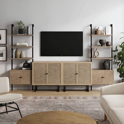 Nathan James Kova Rattan TV Wall Unit for TVs up to 50"