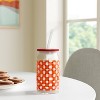 14.5 fl oz Glass Straw Tumbler Orange Check - Room Essentials™ - 2 of 3