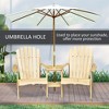 Gulches Wooden Adirondack Chair for Two, Outdoor Fire Pit Chair Set with Table & Umbrella Hole, Patio Chairs for Deck Lawn Pool Backyard, Natural - 3 of 4