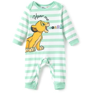 Disney Lion King Simba Baby Boys Romper: Long Sleeve White Jumpsuit  for Daily and Birthday Gift - 1 of 4