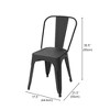 Dyonery 4 black metal chairs, with multi-hole seat designs and backrest arcs that conform to the curves of the human back - 4 of 4