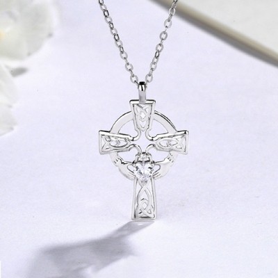 BEAFUP Sterling Silver Cross Pendant Necklace for Women, Minimalist Choker Chain,Tarnish-Resistant, Perfect for Daily Wear