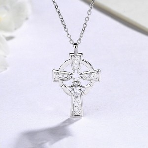 BEAFUP Sterling Silver Cross Pendant Necklace for Women, Minimalist Choker Chain,Tarnish-Resistant, Perfect for Daily Wear - 1 of 4