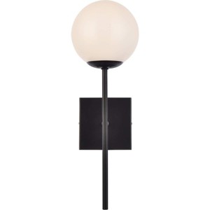 Elegant Lighting Neri 1 light black and white glass wall sconce - 1 of 4
