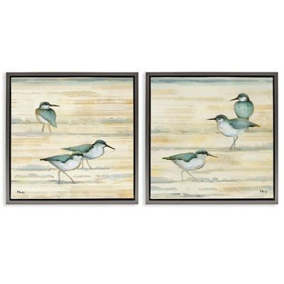 Stupell Industries Sandpipers Abstract Water Shoreline, 18" x 18"