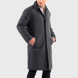 Alpine Swiss Zach Men’s Wool Blend Overcoat – Knee-Length Trench Coat, Runs Large for Layering Over Suits or Sweaters - 1 of 4