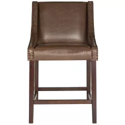 24" Dylan Counter Height Barstool Brown - Safavieh