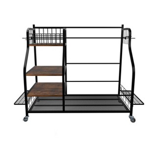 Artloge Rolling Golf Equipment Rack Golf Bags Storage Stand Multifunctional Metal Organizer Rack with Shelves & Wheels for Garage & Club - 1 of 4