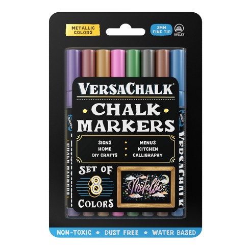 Versachalk 8ct Liquid Chalk Markers Metallic Colors 3mmtip : Target