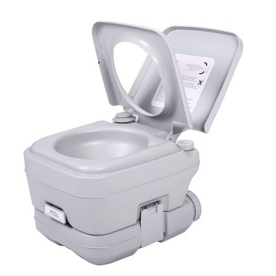 Sandinrayli 2.6 Gal. Gray Porta Potty Portable Toilet No Leakage Camping RV Outdoor Toilet