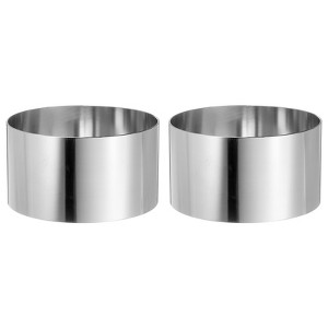 Unique Bargains Stainless Steel Seamless Nonstick Mirror Coating Round Cake Ring 2 Pcs - 1 of 4