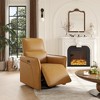 360° Swivel Leather Recliner Chair, Power Nursery Rocking Chair, Recliner Chair with Lumbar Support, USB Port & Footrest, for Living Room, Brown - 2 of 4