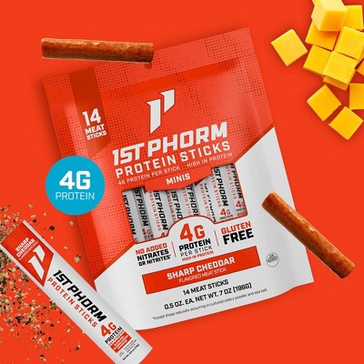 1st Phorm Sharp Cheddar Protein Mini Meat Sticks - 7oz/14ct
