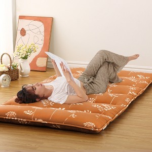 COZONY Twin/Full Size Japanese Floor Mattress – Floral Print Futon, Boho Foldable Roll-Up Sleeper for Dorm, Travel & Home, Portable & Space-Saving - 1 of 4