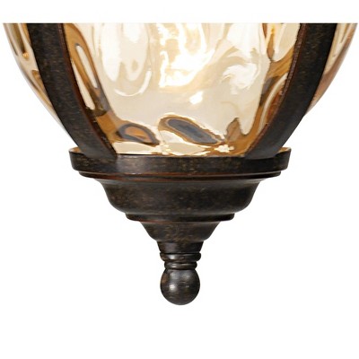 Bellagio Bronze 18" Outdoor Hanging Light with Hammered Glass