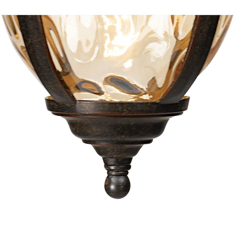 John Timberland Bellagio Rustic Outdoor Hanging Light Bronze 18" Champagne Hammered Glass Damp Rated for Post Exterior Barn Deck House Porch Patio, 5 of 8