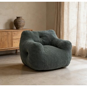 Airsurfer Plush Teddy Bean Bag Seats Oversized Cozy Lazy Sofa Armchair with High-Density Foam, Ergonomic Sofa for Living Room, Bedroom - 1 of 4