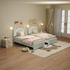 Twin & XL Bed Frame for Kids, Upholstered Platform Bed Frame with Adjustable Headboard & Led Light, for Kids' Room Nursery, - 3 of 4