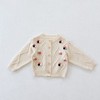 MyKids-USA Baby Girl Colorful Handmade Ball Patched Belted Knitted Bodysuit or Cardigan 1-Pieces Sets - 3 of 4