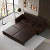 MAYEERTY 93.7" King Pull Out Sofa Bed, 3-in-1 Faux Leather Convertible Sleeper Sofa with Nailhead Trim and Rolled Arm Sofa Bed for Living Room Dark - 4 of 4