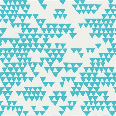 Secret Mountain Azure Teal and White Geometric Abstract Paste the Wall Wallpaper