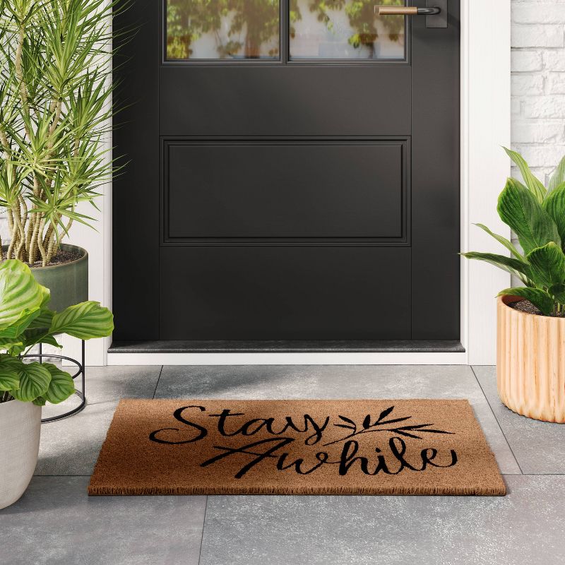 1&#39;6&#34;x2&#39;6&#34; Stay Awhile Coir Doormat Natural - Threshold&#8482;, 3 of 8