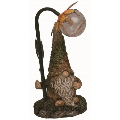 Transpac Resin 9" Green Spring Solar Gnome Light Accent