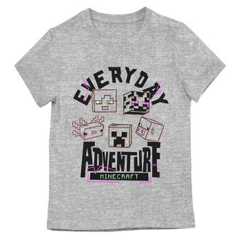 Minecraft Everyday Adventure Crew Neck Short Sleeve Athletic Heather Youth T-shirt