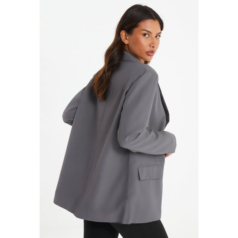 QUIZ Women's Woven Oversized Double-Breasted Tailored Blazer, 2 of 5