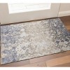 HomeRoots 3' X 5' Ivory Tan And Blue Abstract Area Rug - 2 of 4