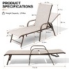 Crestlive Products Set of 2 Outdoor Lounger Aluminum Frame Chaise Lounge Chairs with Arms & 5 Adjustable Recline Positions - 2 of 4