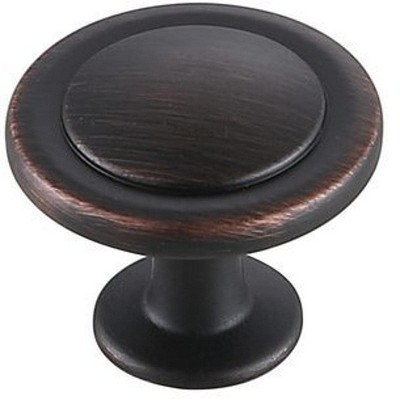 Oil-Rubbed Bronze Round Mushroom Knob Set with Mounting Hardware