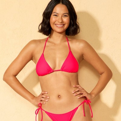 Women's Solid Tricot Triangle Swim Bikini Top - Wild Fable™