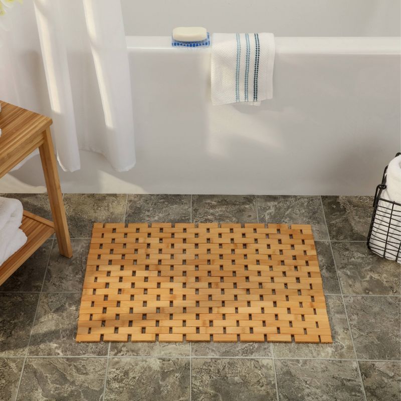 Bamboo Spa-Like Bath Mat for Outside Tubs and Showers - Slipx Solutions, 3 of 8