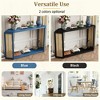 KIGFTSOD Narrow Console Table - Unique Irregular Top, Open Shelf & Rattan Design, Entryway/Sofa Table for Living Room, Hallway & Entrance, Black - 4 of 4