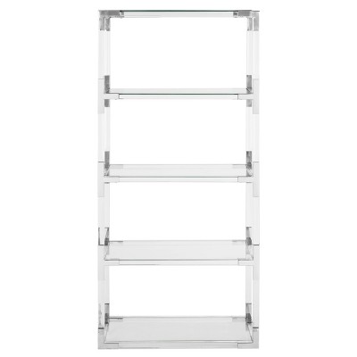 63" Hayley Acrylic Bookshelf Chrome - Safavieh