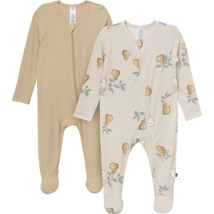 Modern Moments by Gerber Baby Neutral 2-Piece Snug Fitting Footless Pajamas, Pears, 3-6 months - 1 of 4